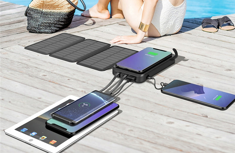 SOLAR POWERBANK 32000 MAH CHARGER INDUCTION PANEL FLASHLIGHT 5xUSB 3xLED Brand no brand