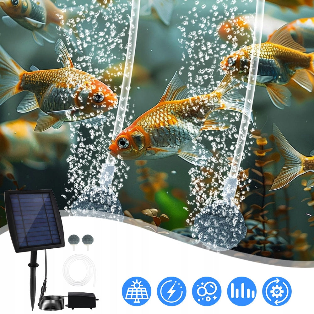 SOLAR POWERED AERATOR FOR POND WATER, OXYGEN PUMP, 3,7 V Product weight with unit packaging 0.64 kg