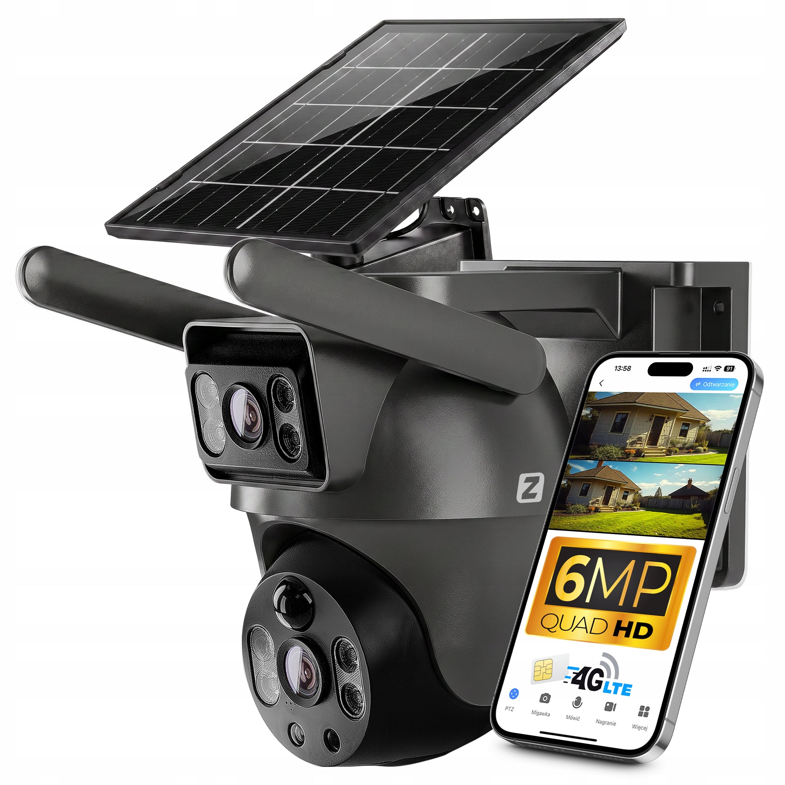 SOLAR ROTATING Zintronic V33 DARK SOLAR GSM 4G AOV 6MPx GREY