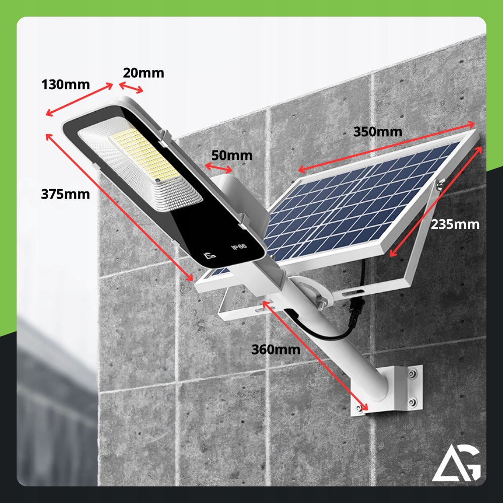 SOLAR STREET LAMP LED OUTDOOR DUSK SENSOR REMOTE CONTROL HOLDER 1000W Power supply solar