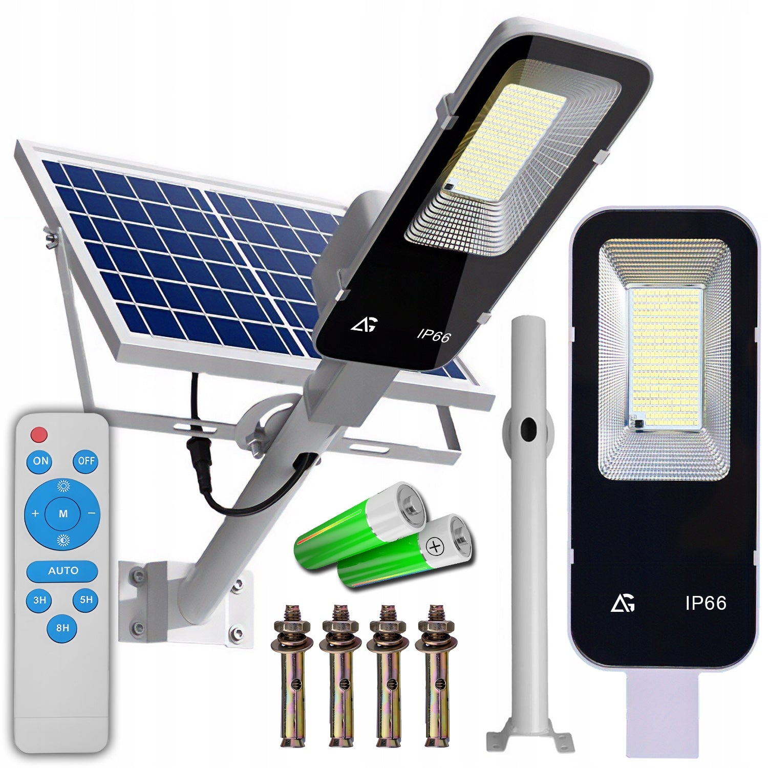 SOLAR STREET LAMP LED OUTDOOR DUSK SENSOR REMOTE CONTROL HOLDER 1000W