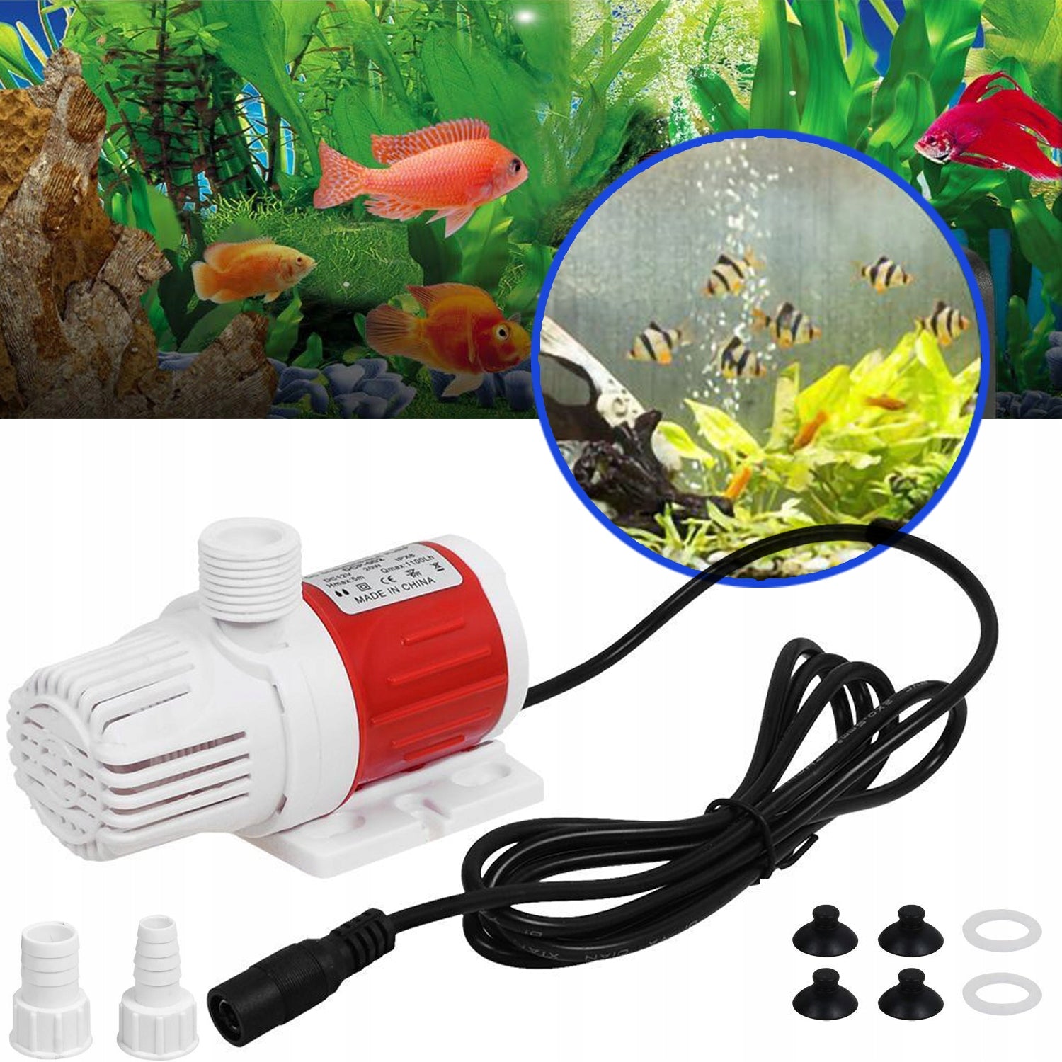 SOLAR SUBMERSIBLE PUMP 12V 20W FOR POOL POND GARDEN FOUNTAIN 1100L/H Packaging status original