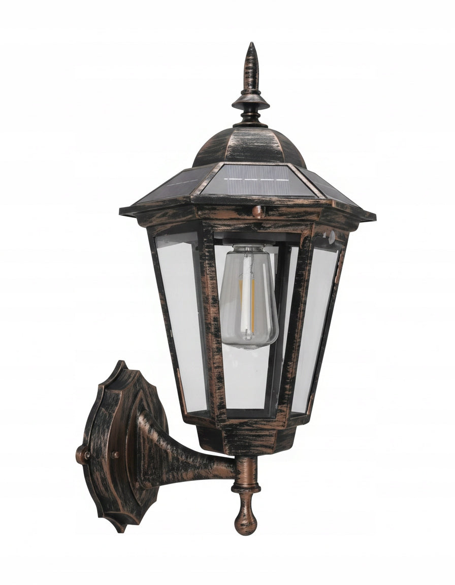 SOLAR WALL LAMP RETRO Decorative Motion and Twilight Sensor Facade Lamp Manufacturer code y6186