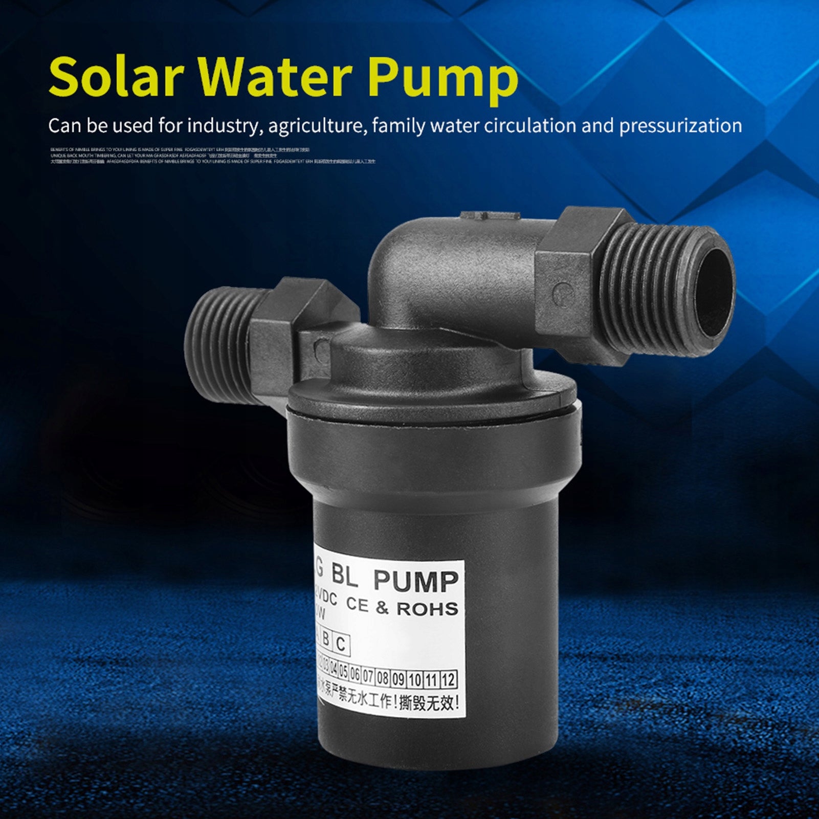 SOLAR WATER PUMP DC 12V CIRCULATING FOR LIQUID 10W Packaging status original