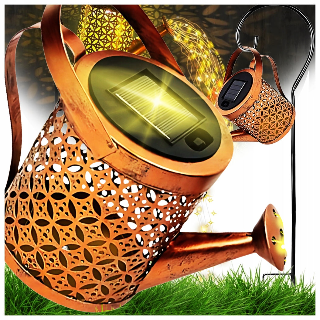 SOLAR WATERING CAN LED GARDEN LAMP HAMMERED LARGE LAMP FOR GARDEN DECORATION