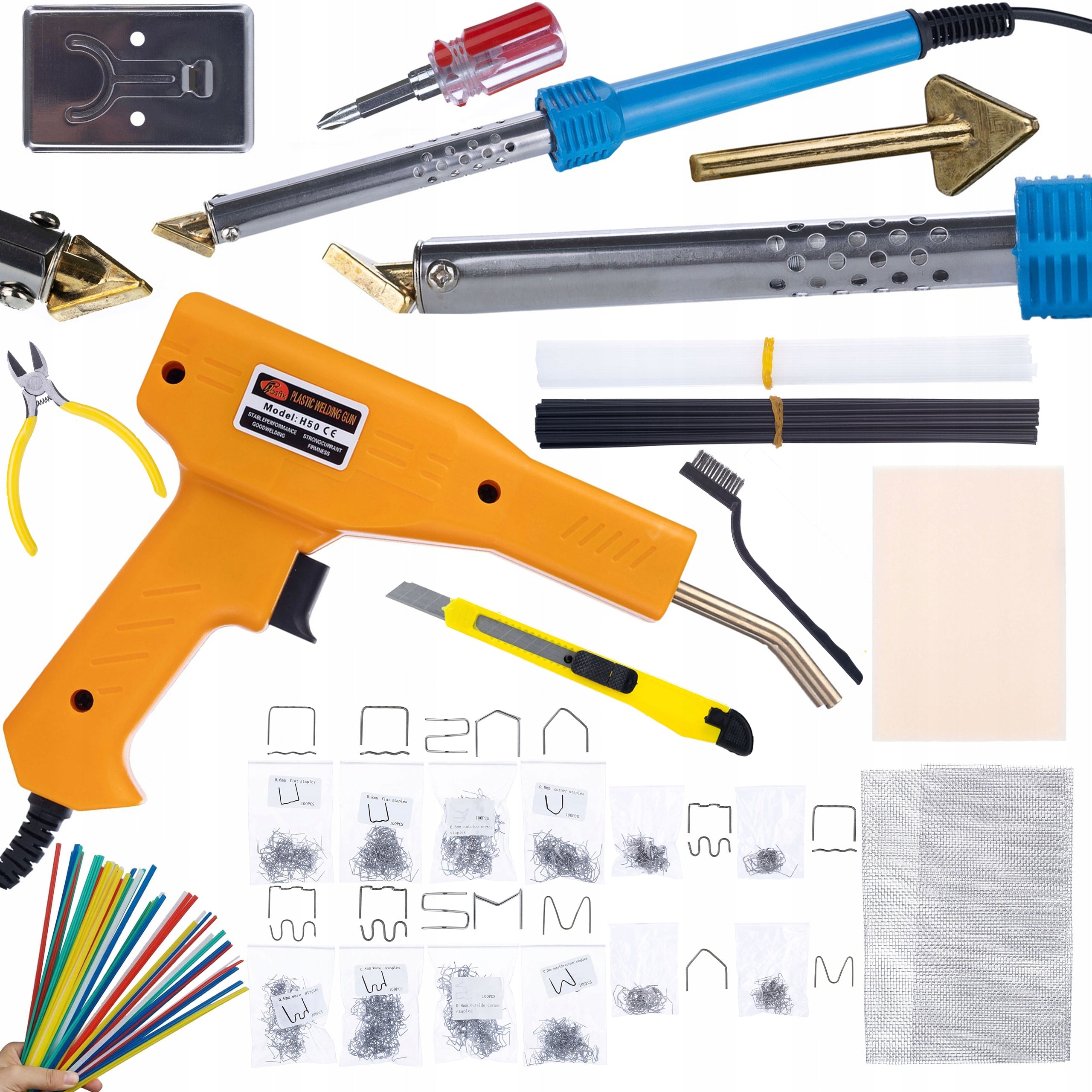 SOLDERING IRON BLUE LARK 80W+STAPLER 200 STAPLES+800 STAPLES+BINDING SET