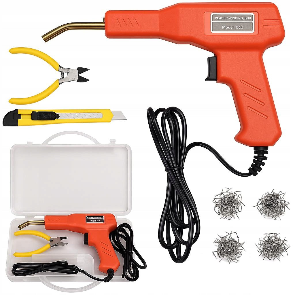 SOLDERING IRON STAPLER FOR PLASTIC SET OF 200 STAPLES 4 TYPES SUITCASE WELDING MACHINE Manufacturer code 514B-136CC