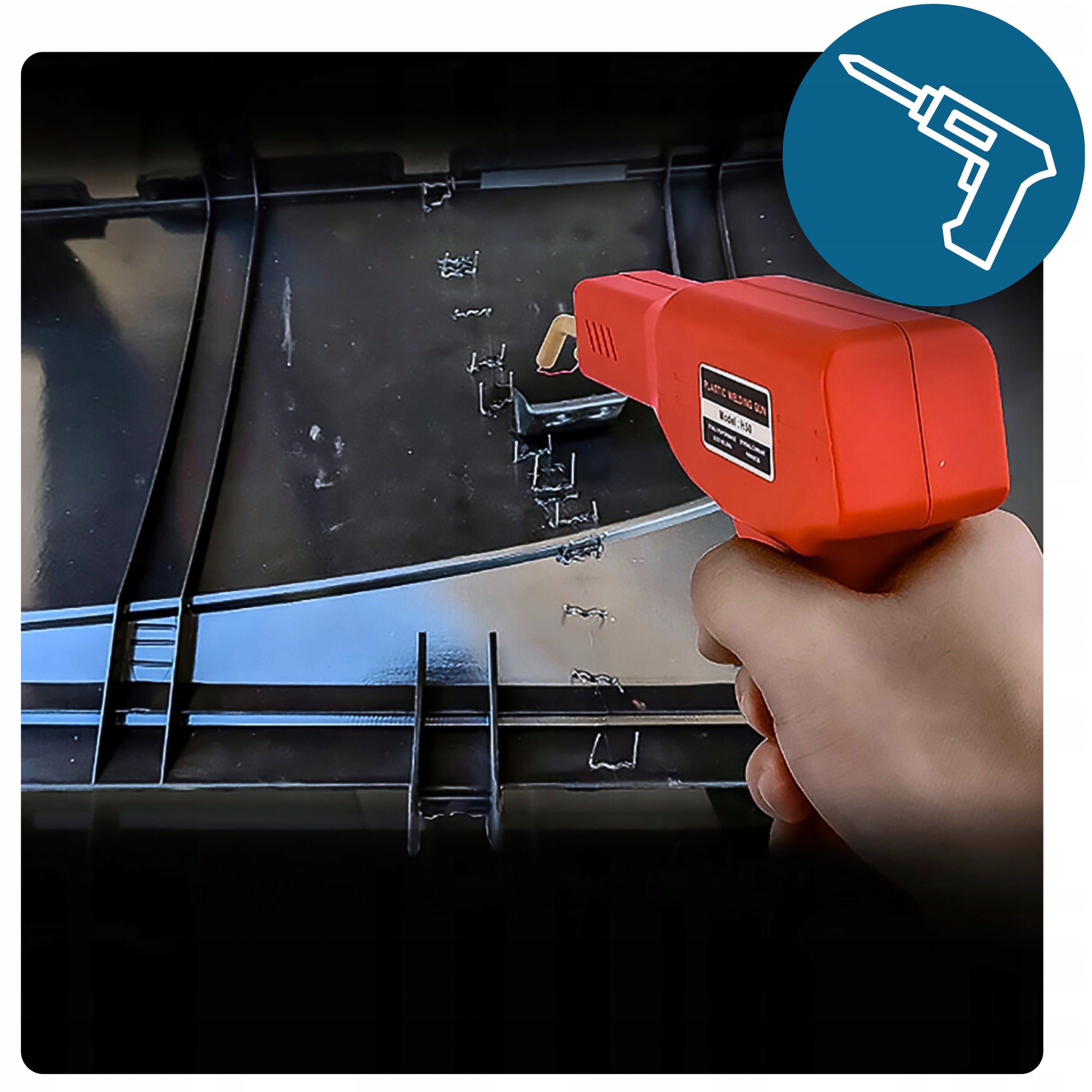 SOLDERING IRON WELDING MACHINE STAPLER + 200 STAPLES + CLIPPERS Packaging status original