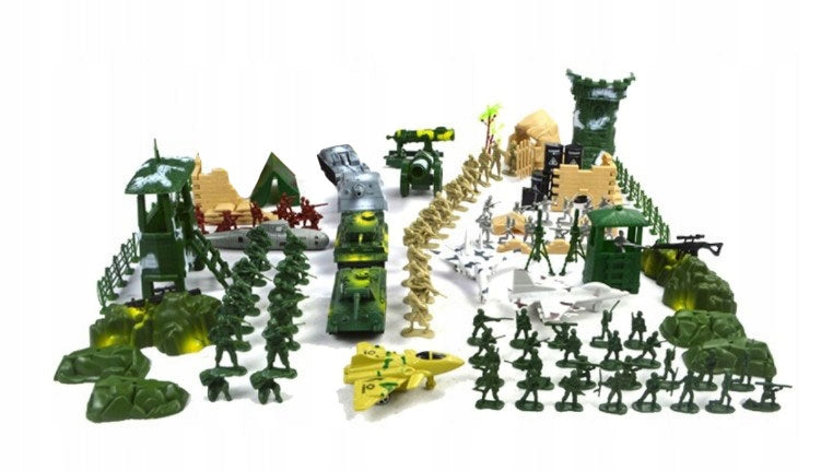 SOLDIERS FOR CHILDREN MILITARY BASE AIRCRAFT CANNON HUGE SET OF 300EL Brand click4TOYS