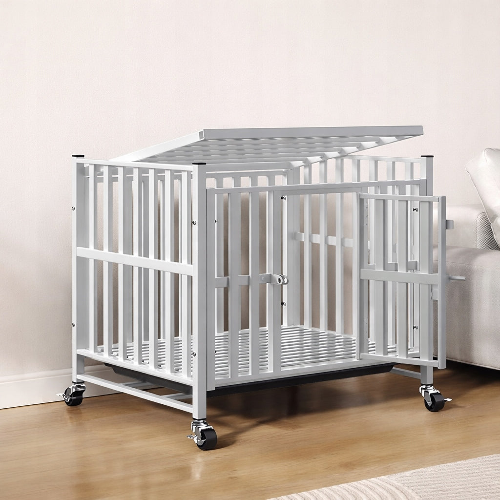 SOLID CAGE FOR DOG CAT PLAYPEN TRANSPORTER ON WHEELS 78x54x70 cm Manufacturer code KLATKA dla PSA KOJEC na KÓŁKACH 78x54x70 cm