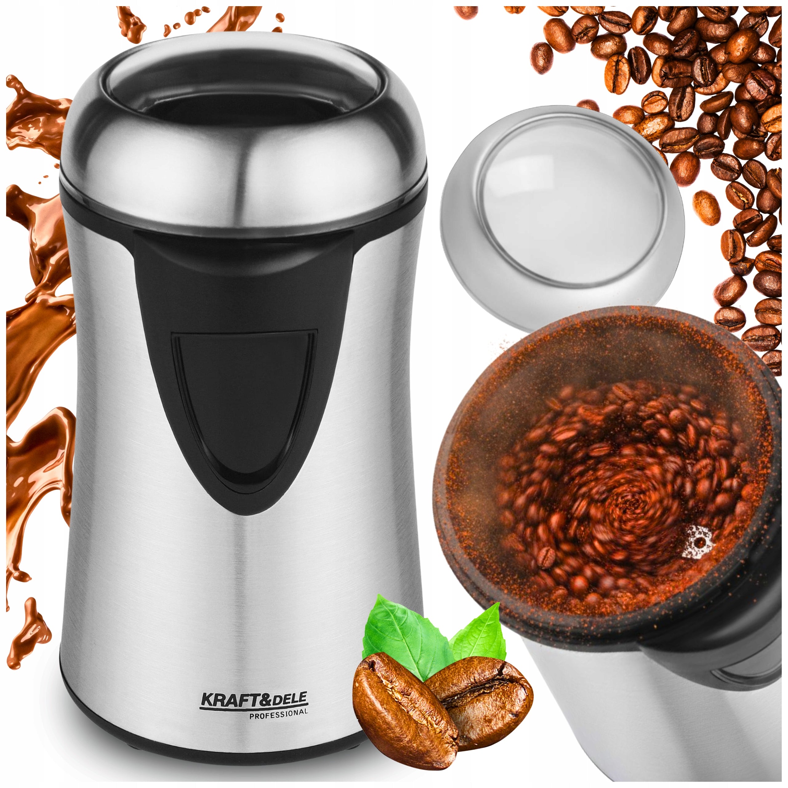 SOLID ELECTRIC COFFEE GRINDER GRINDING SPICES GRINDER POWERFUL 300W