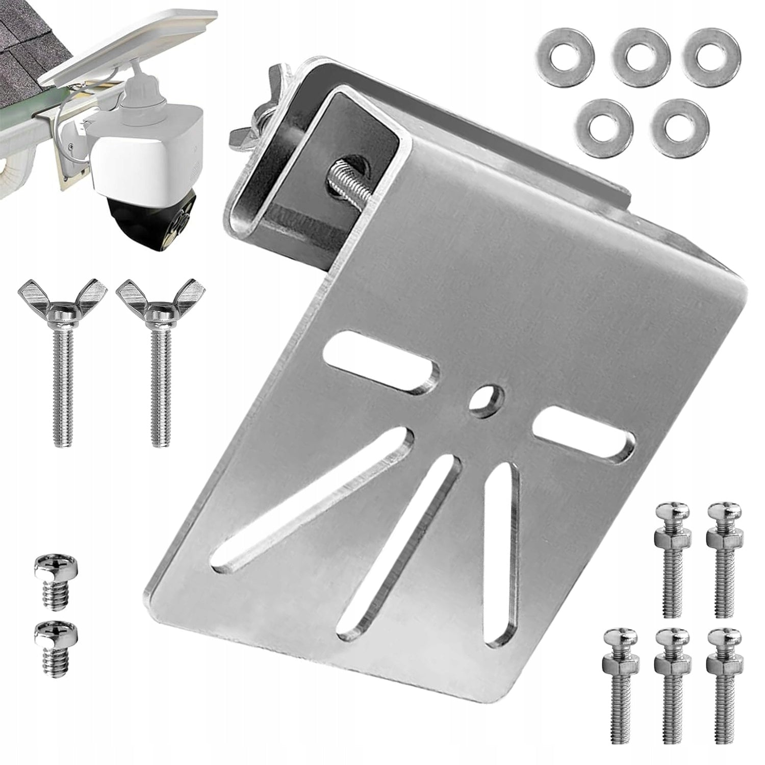 SOLID GUTTER HOLDER FOR STAINLESS STEEL SECURITY CAMERAS
