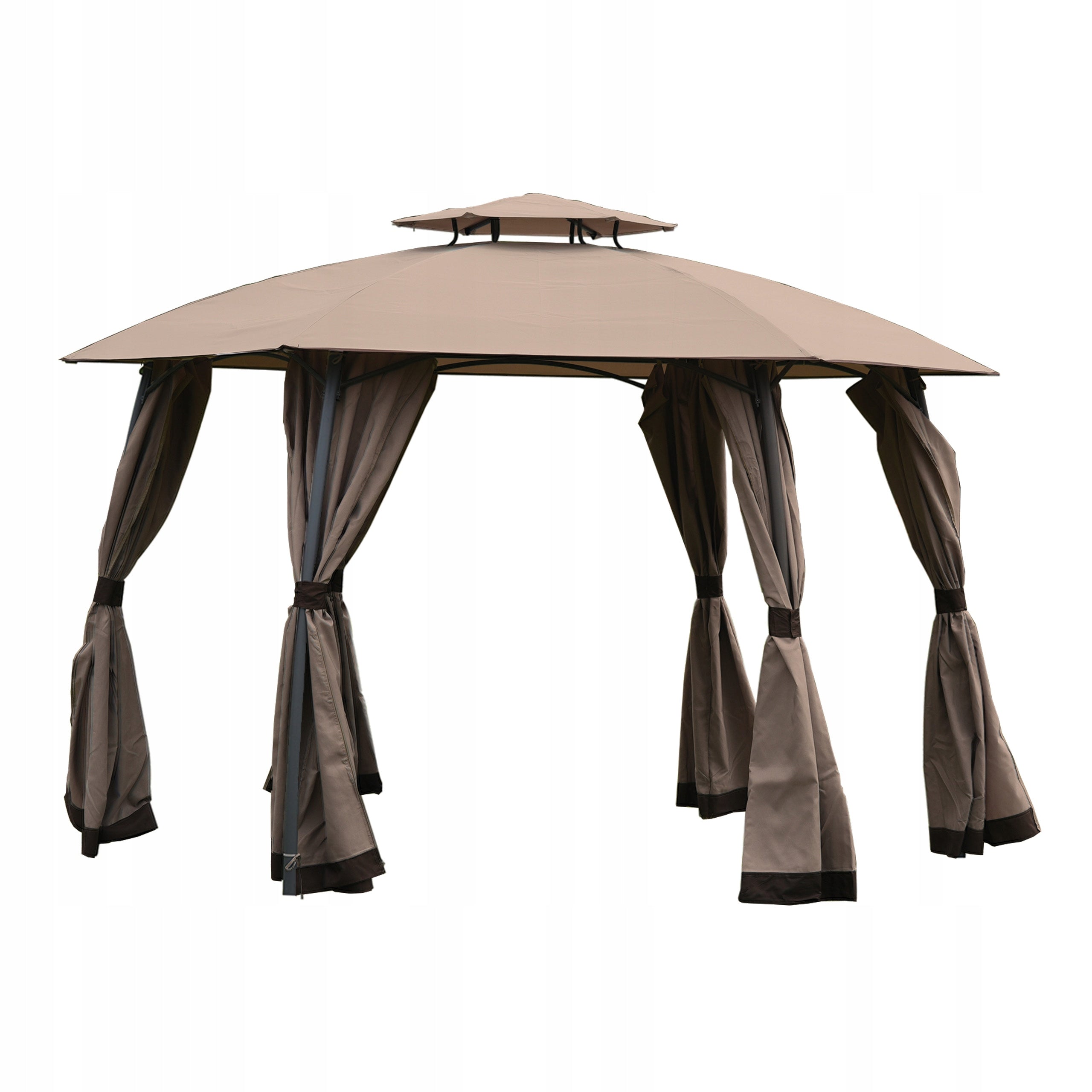 SOLID PAVILION GAZEBO GARDEN TENT STEEL 3,75m BEIGE TORONTO