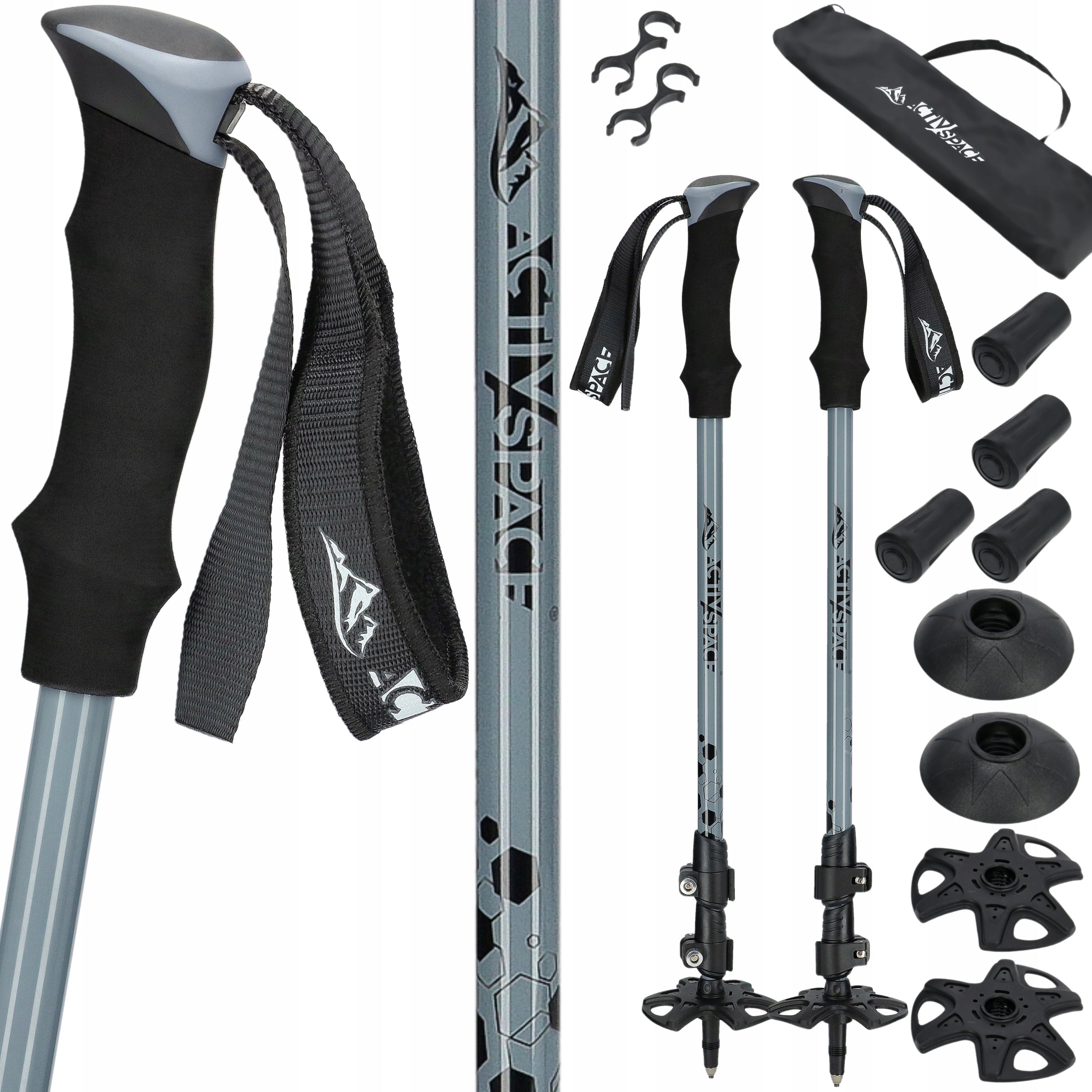 SOLID TREKKING POLES NORDIC WALKING POLES ADJUSTABLE FOR WALKING PRO