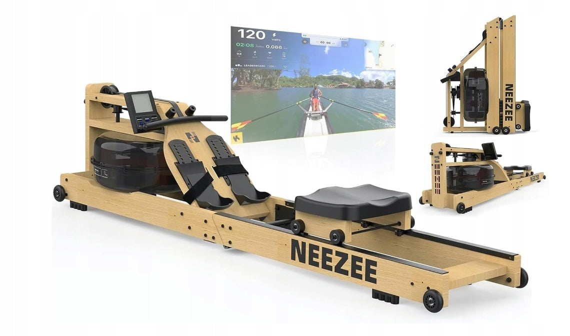 SOLID WOOD FOLDING WATER ROWING MACHINE WITH BLUETOOTH MONITOR AND HANDLE Manufacturer code DFR0002R
