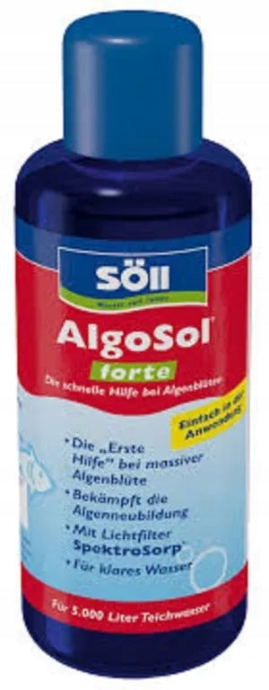SOLL ALGOSOL 500 ML- REMOVES GREEN WATER, ALGAE, CYANOBACTERIA -PER 10.000L OF WATER