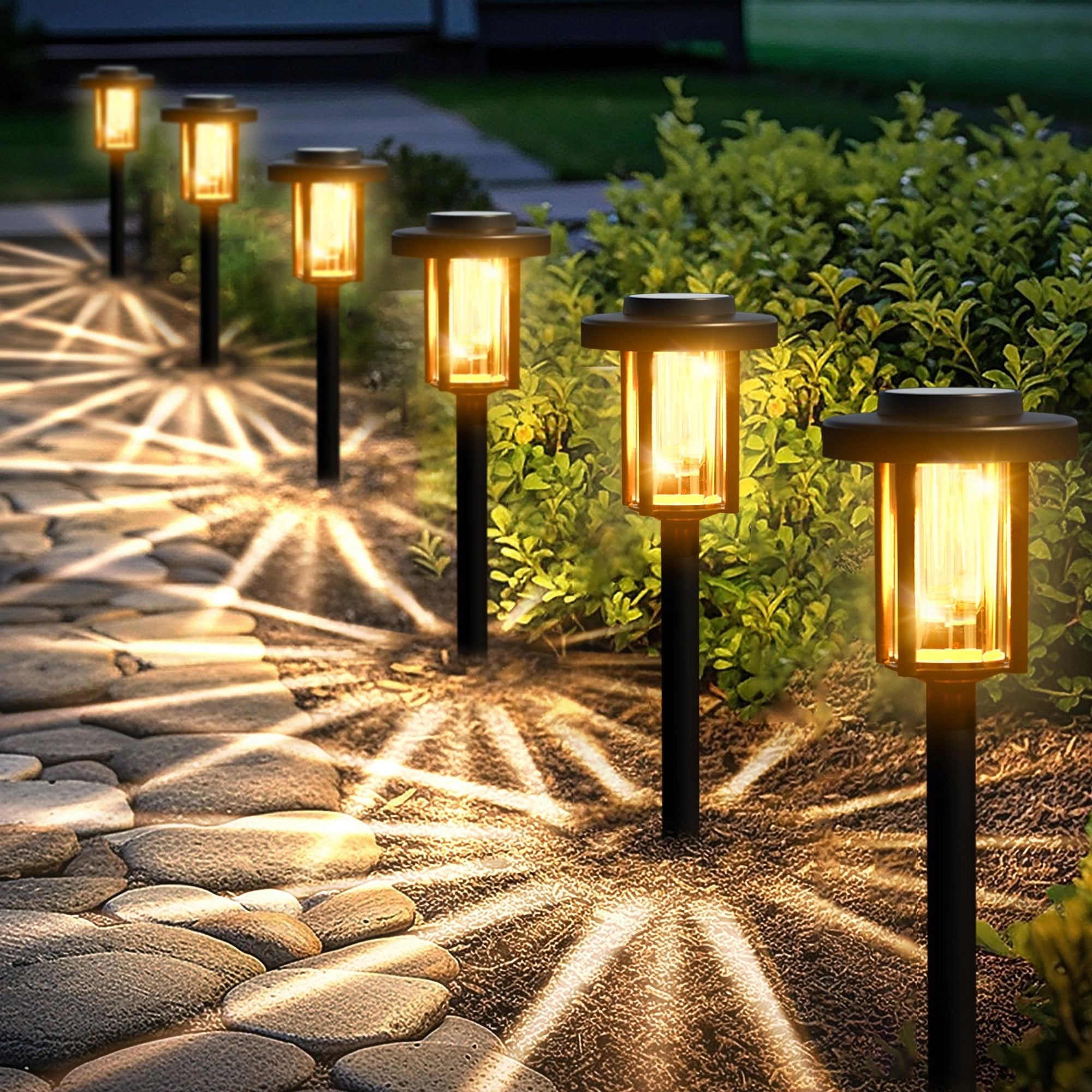 SOLPEX LED solar lamps 6 pcs. – warm light for garden, terrace, pathway