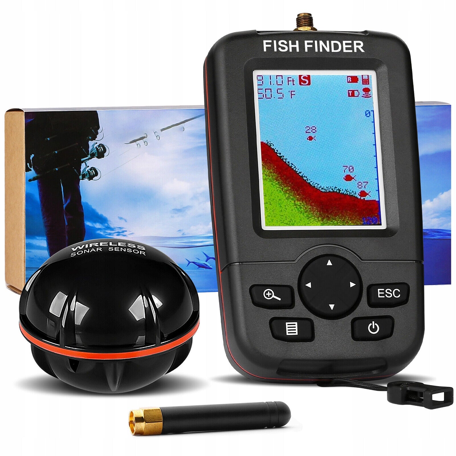SONAR WIRELESS SONAR COLOR DISPLAY FOR FISH FISHERMAN