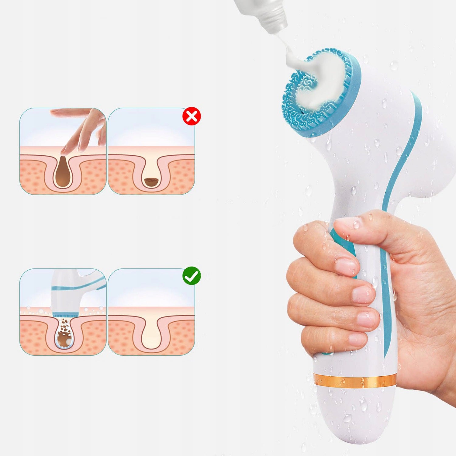 SONIC FACE BRUSH 3IN1 ELECTRIC WASHER MASSAGER 3 X TIPS Brand no brand