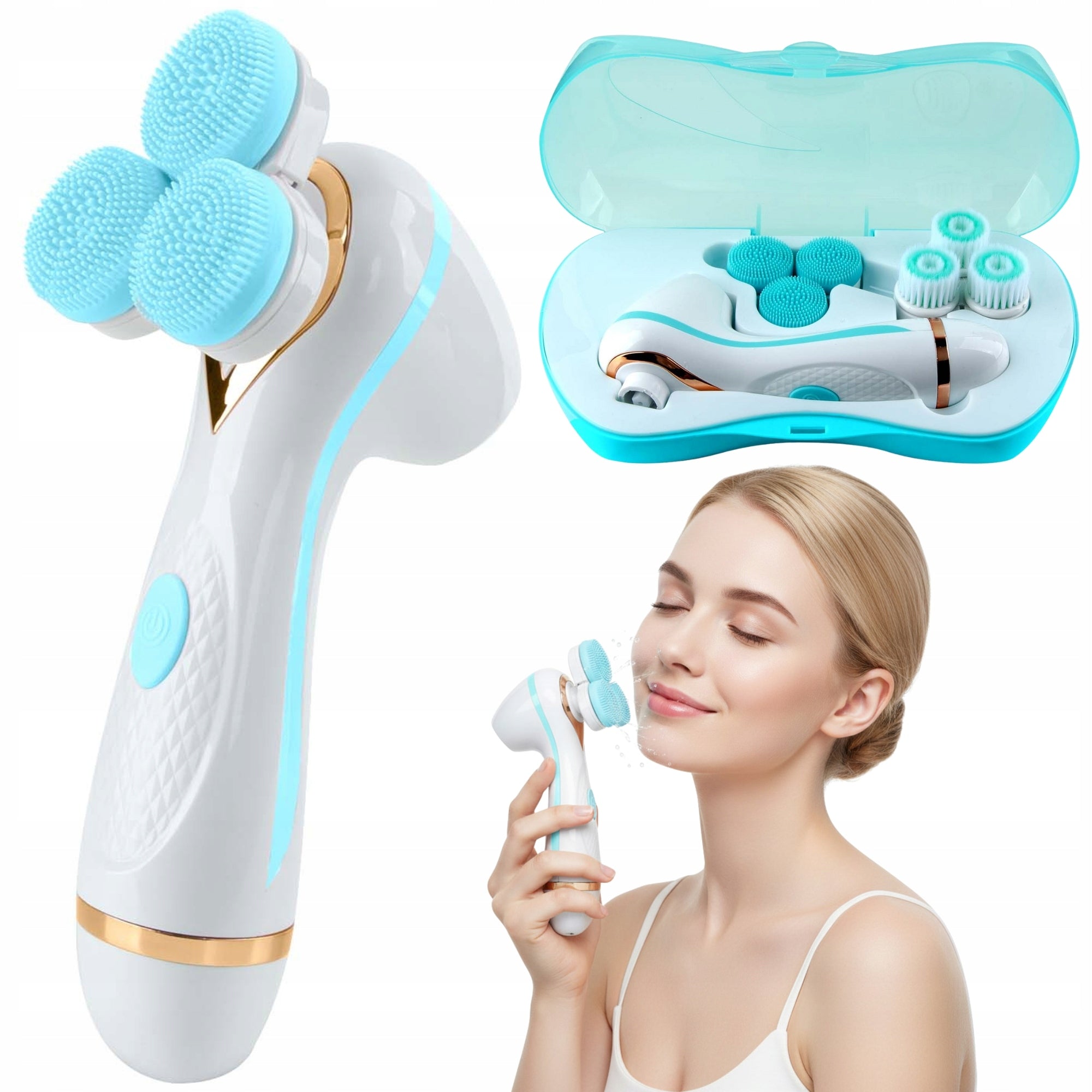 SONIC FACIAL BRUSH ROTARY MASSAGER CLEANSING EXFOLIATION