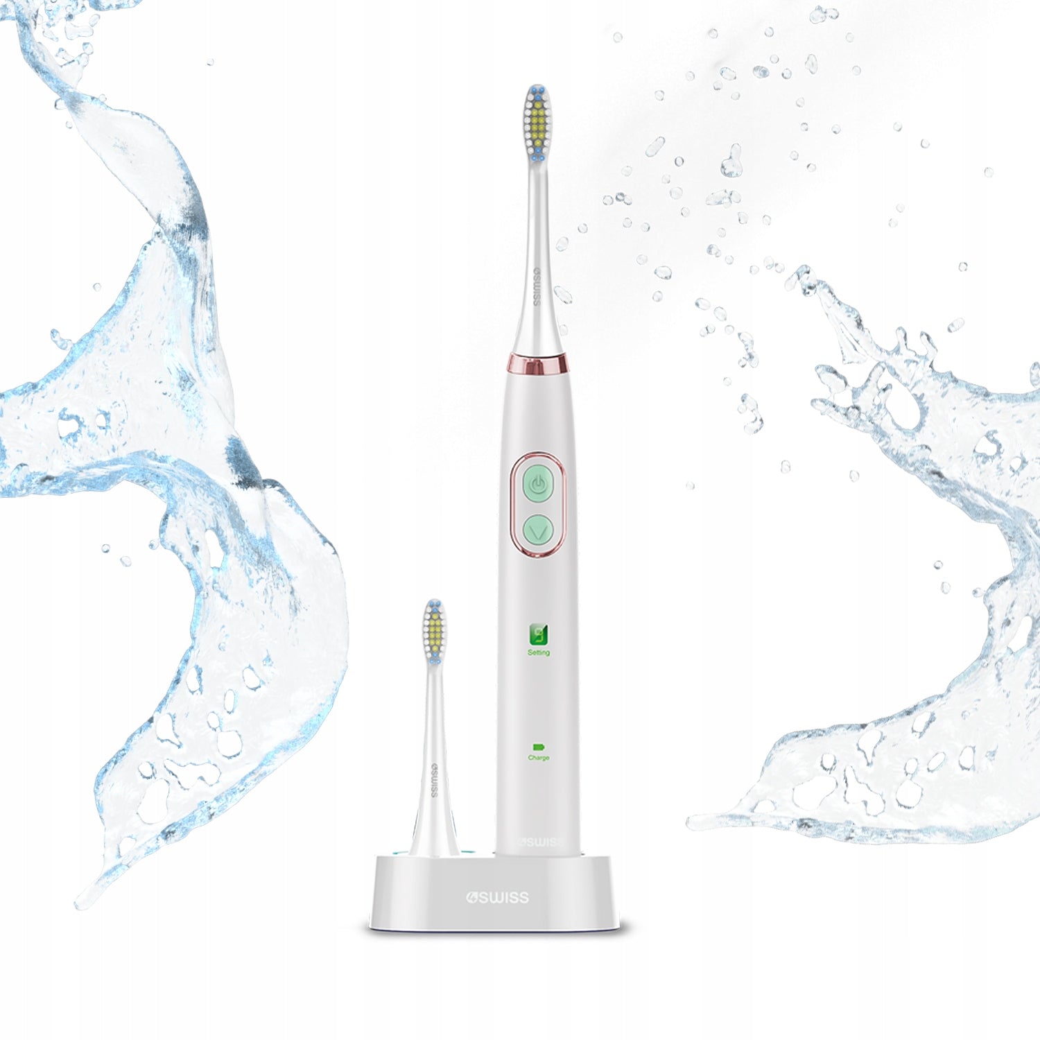 SONIC TOOTHBRUSH ELECTRIC 4SWISS 2 TIPS CASE 5 MODES