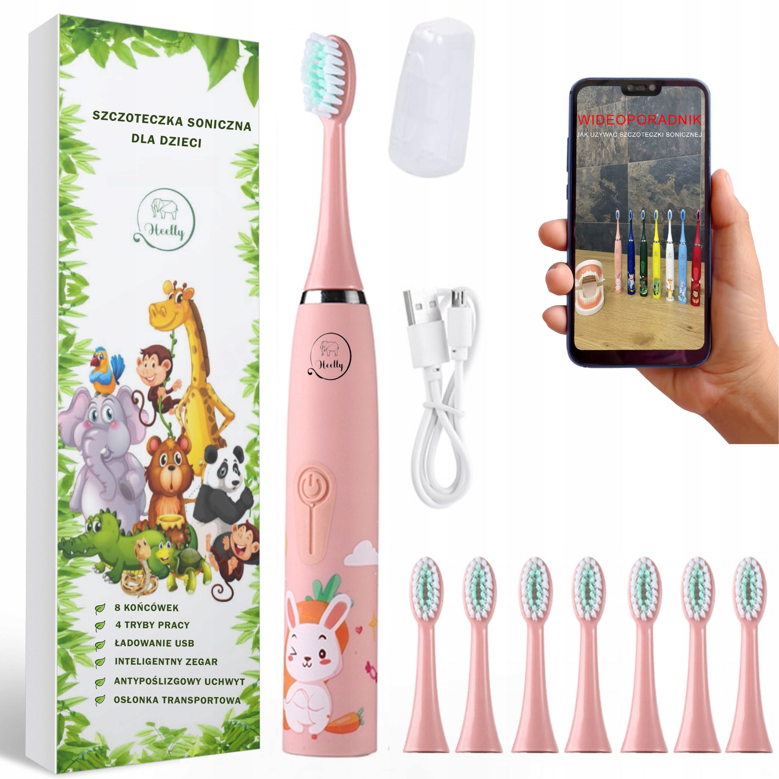 SONIC TOOTHBRUSH FOR CHILDREN ELECTRIC TOOTHBRUSH RABBIT COVER HEELLY