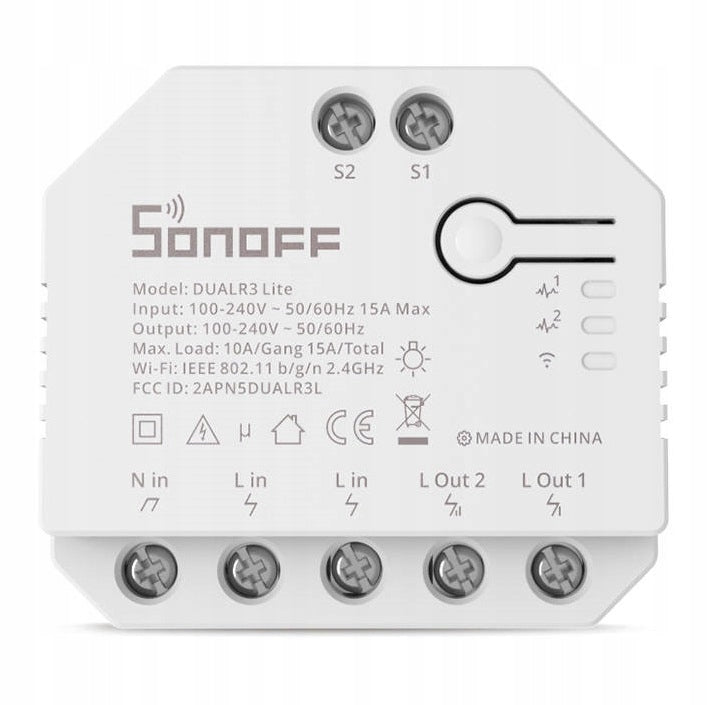 SONOFF DUAL R3 DUAL CHANNEL DUAL RELAY WIFI SWITCH SUPLA Manufacturer code SON-DUAL-R3-SUPLA