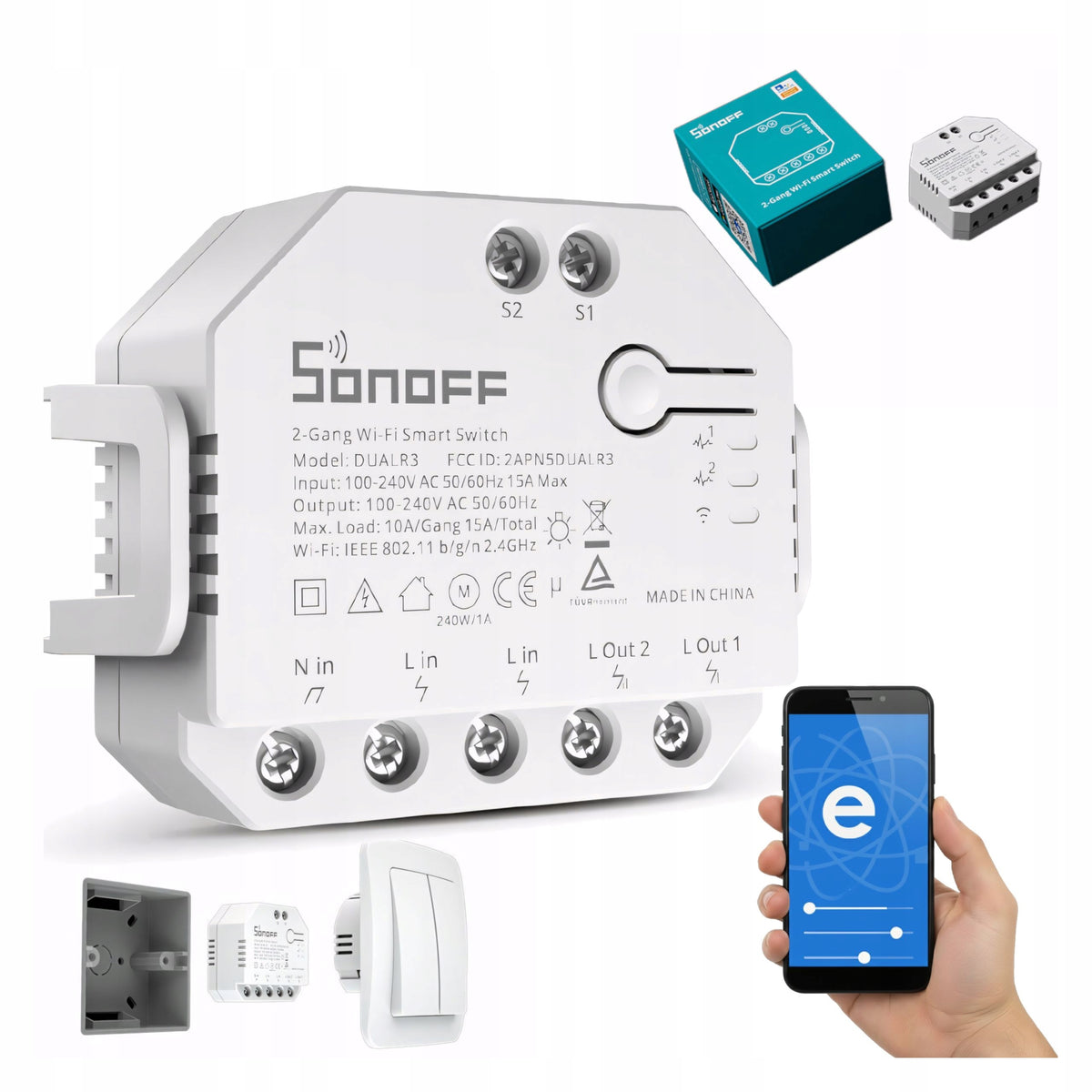 SONOFF DUAL R3 Intelligent Wi-Fi Roller Shutter Controller Current Power Measurement