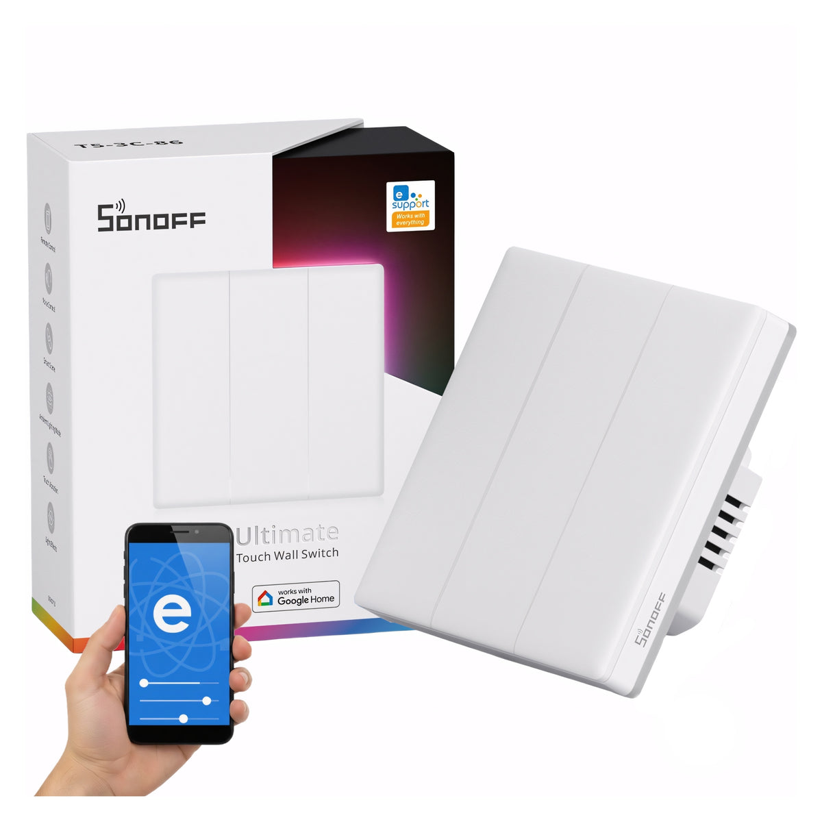 SONOFF TX T5 3C Touch Switch LED Wall Switch WiFi 3 Channel