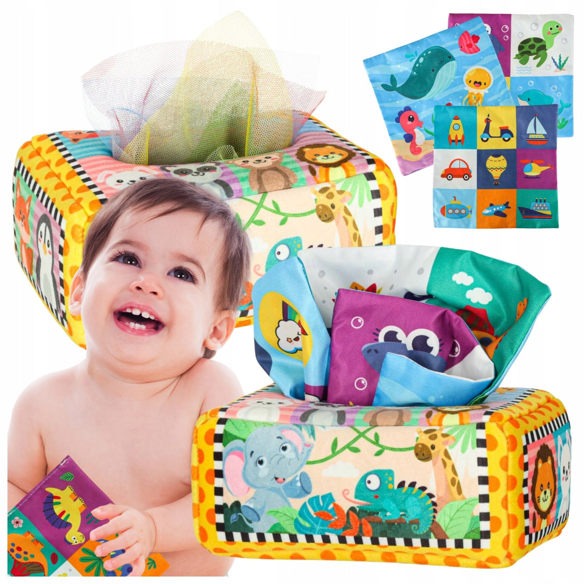 SORTER BOX WITH TISSUES MONTESSORI SENSORY EDUCATIONAL TOY