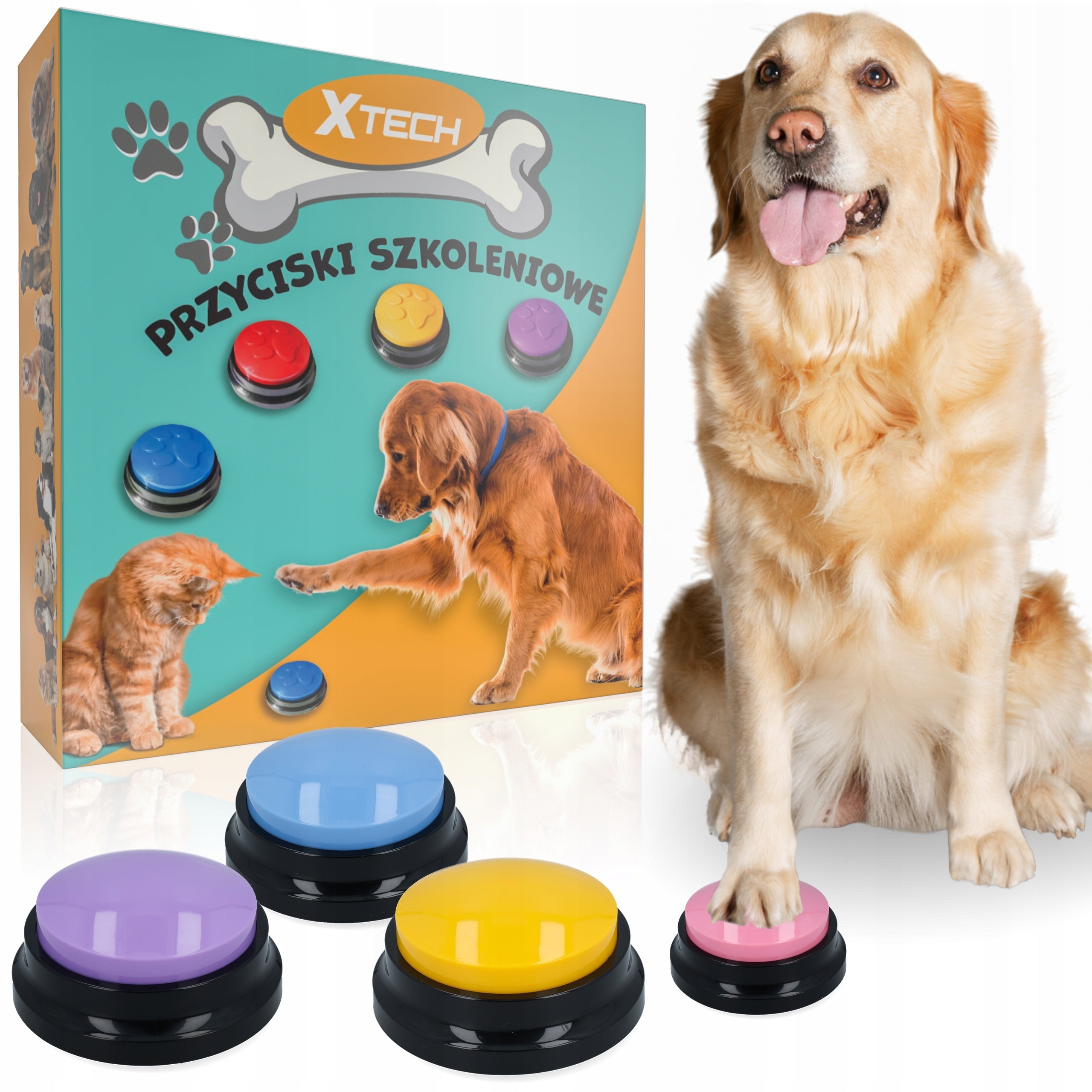 SOUND BUTTONS FOR CAT DOG ANIMALS SOUND RECORDING 4 PIECES