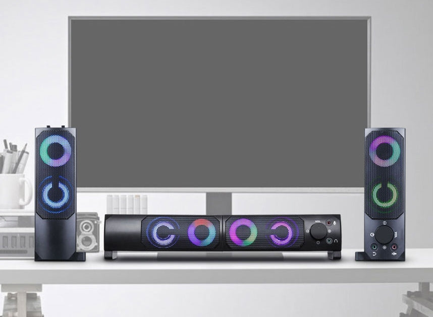 SOUNDBAR 2.0 6W COMPUTER SPEAKERS BLUETOOTH USB 5V DC LED RGB 2in1 SET Manufacturer code SOUNDBAR 2.0 6W