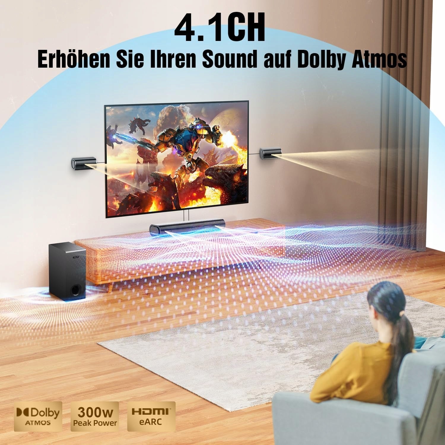 SOUNDBAR DOLBY ATMOS 300W FOR HOME THEATER TV SPEAKER Manufacturer code Soundbar Hiwill 5.1 Dolby Atmos