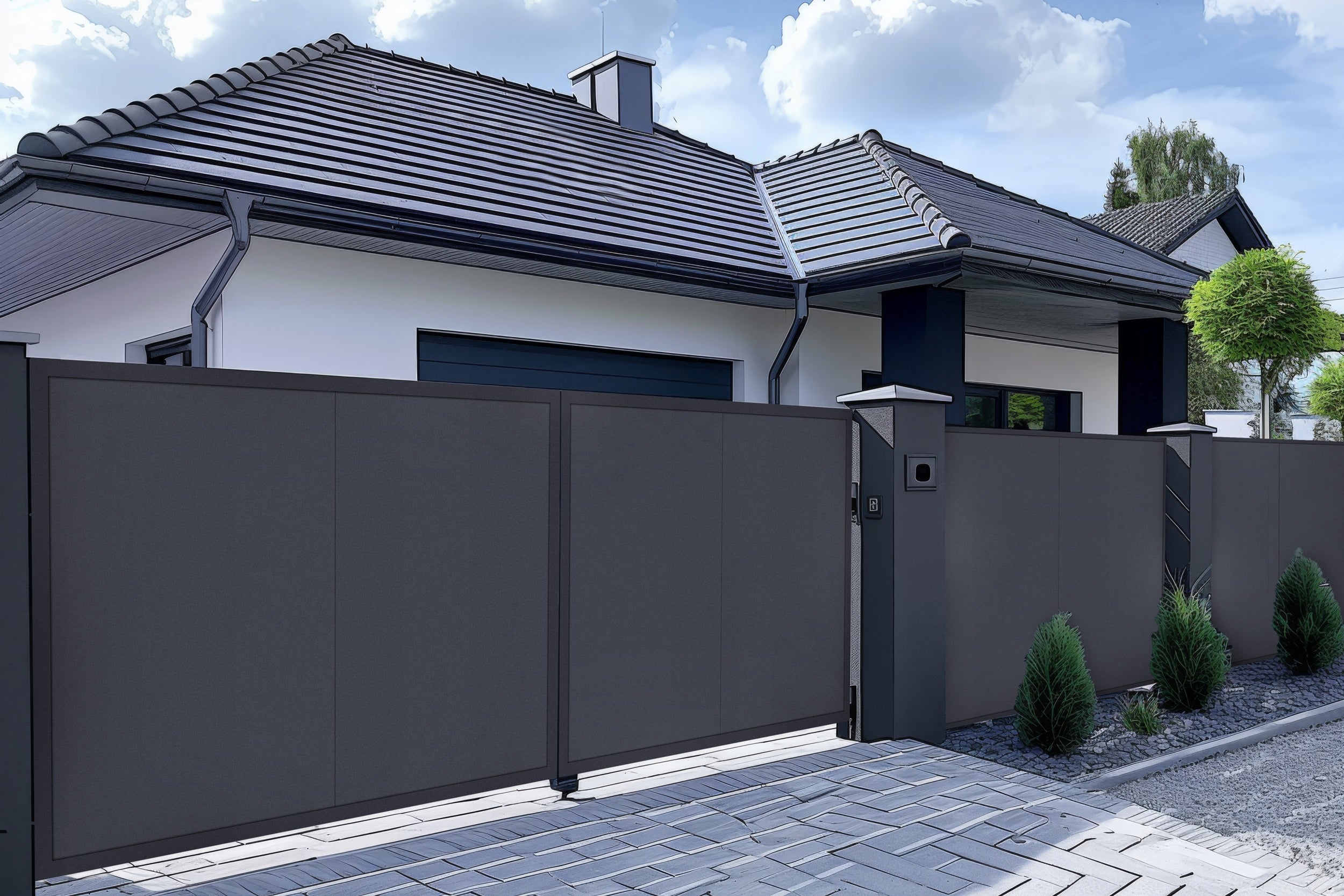 SOUNDPROOFED Fence Spans Discretion STEEL ZINC 200 x 120cm. ANTHRACITE Brand no brand