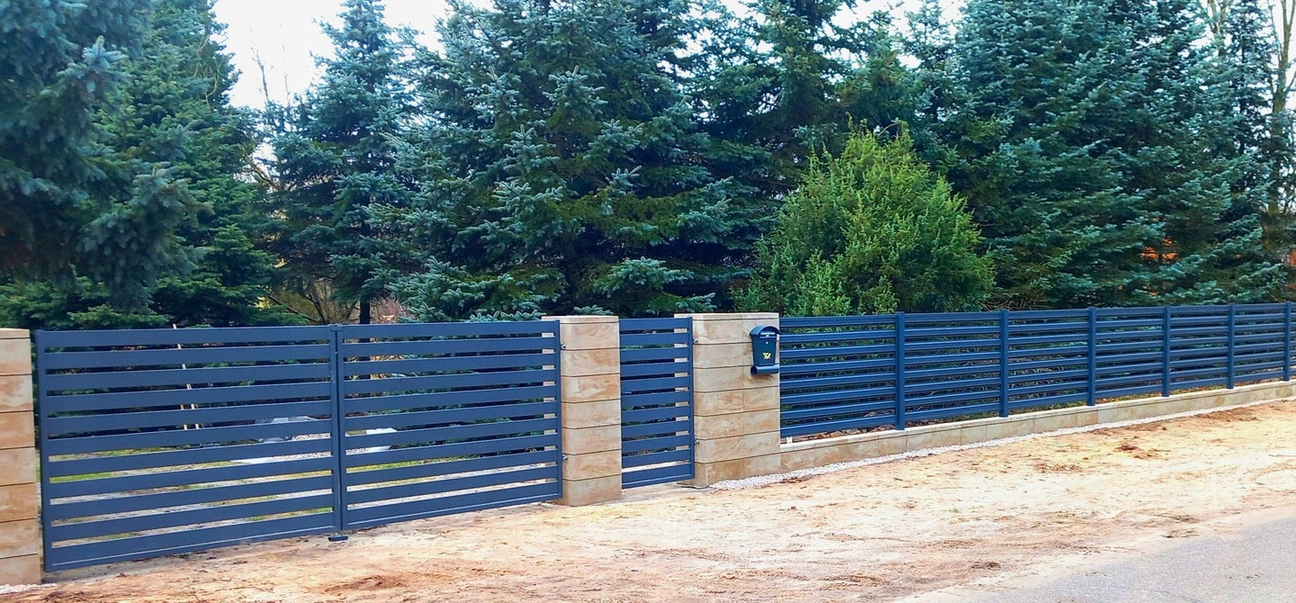 SOUNDPROOFED Fence Spans Discretion STEEL ZINC 200 x 120cm. ANTHRACITE Dominant material steel