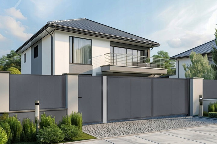 SOUNDPROOFED Fence Spans Discretion STEEL ZINC 200 x 120cm. ANTHRACITE Element width 200 cm