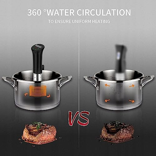 SOUS VIDE CIRCULATOR COOKING PRECISION THERMOSTAT LCD SCREEN steel Model B09D3K9WHT