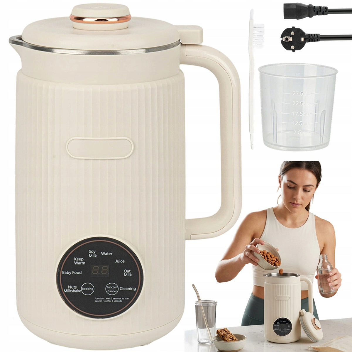 SOY MILK MAKER, 1.2L 800W FULLY AUTOMATIC MILK MACHINE