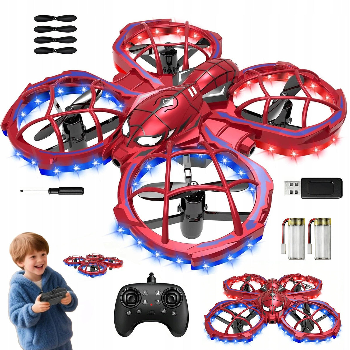 SPIDER MINI DRONE RC AIRPLANE REMOTE CONTROLLED IDEAL GIFT LED COLORFUL
