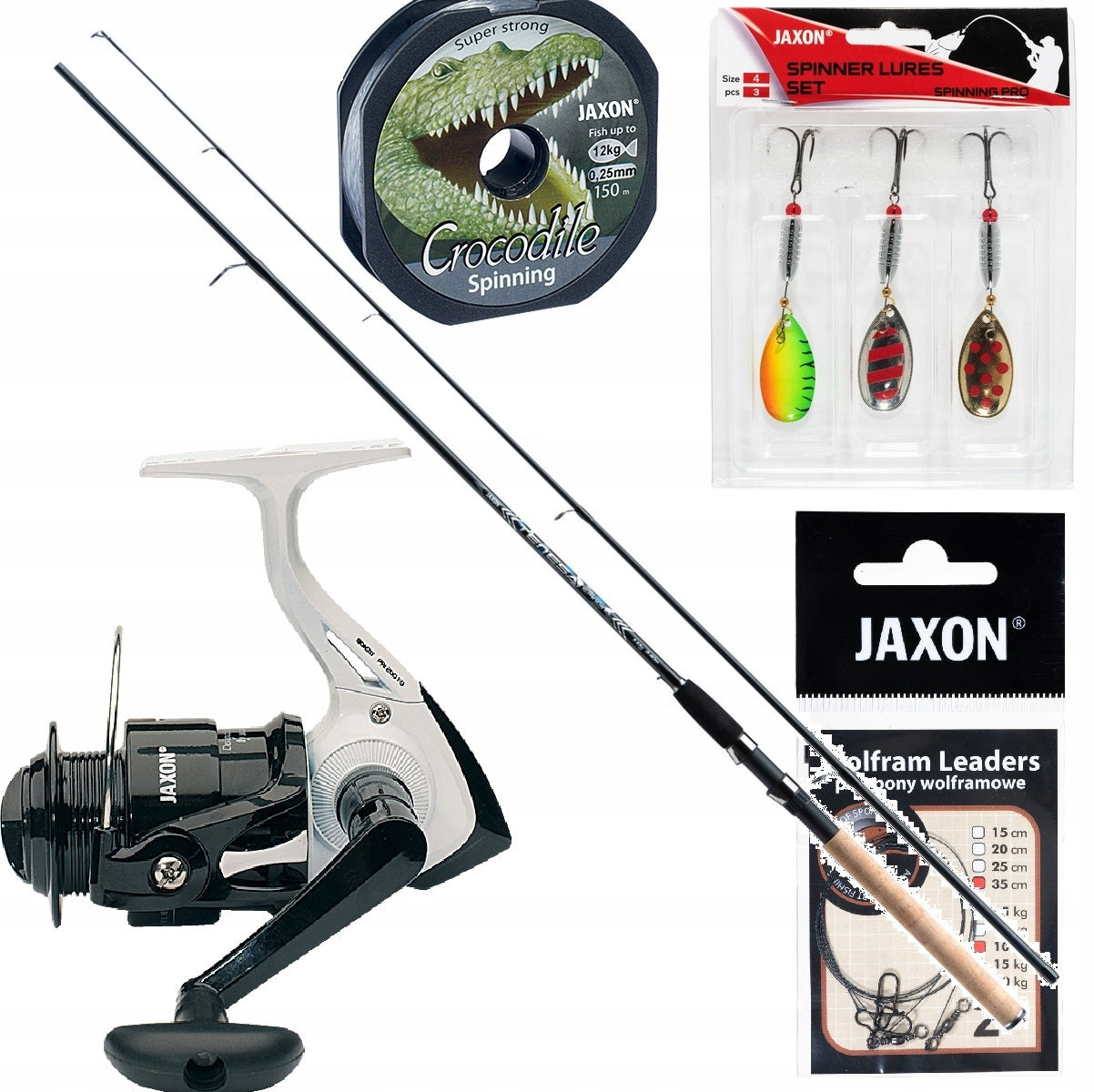 SPINNING JAXON TENESA SPIN 270 CM ROD + REEL + FISHING LINE + ACCESSORIES
