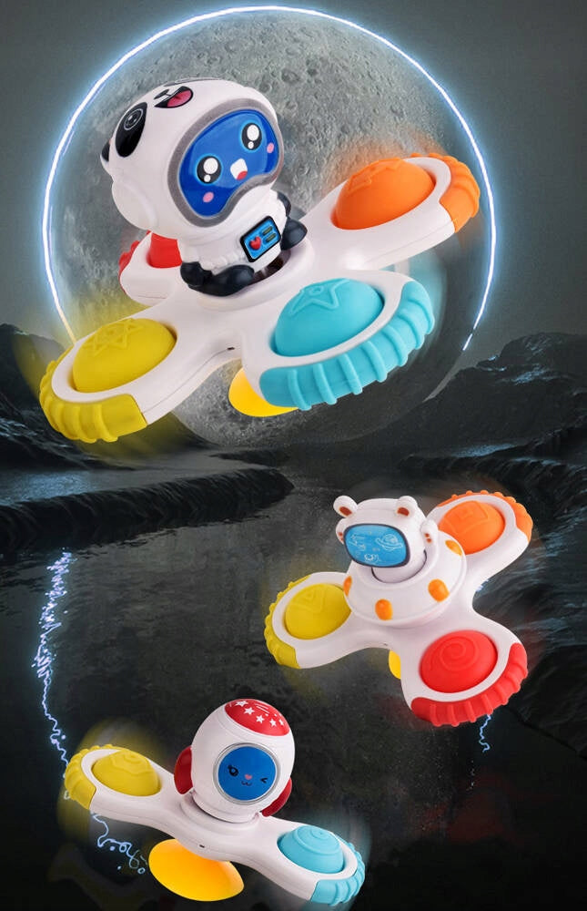 SPINNING RATTLES TEETHERS SPINNERS WITH SUCTION CUPS ASTRONAUT SET OF 3 Brand no brand