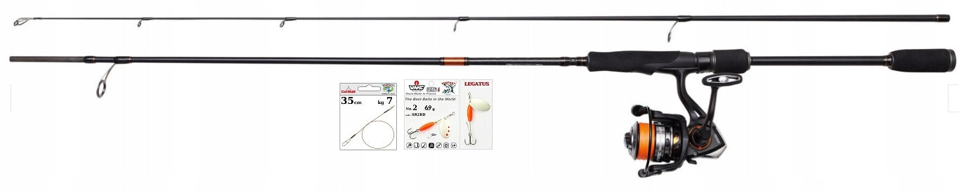 SPINNING ROD WITH REEL DAM FIRE WAVE XP 1000 -183cm/4-12g 5BB +BACK. Brand Dam