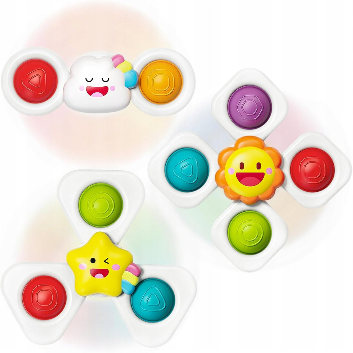 SPINNING SENSORY TOYS FOR TODDLER SPACE SUCTION CUPS SPINERS Kid's age 10＋ months