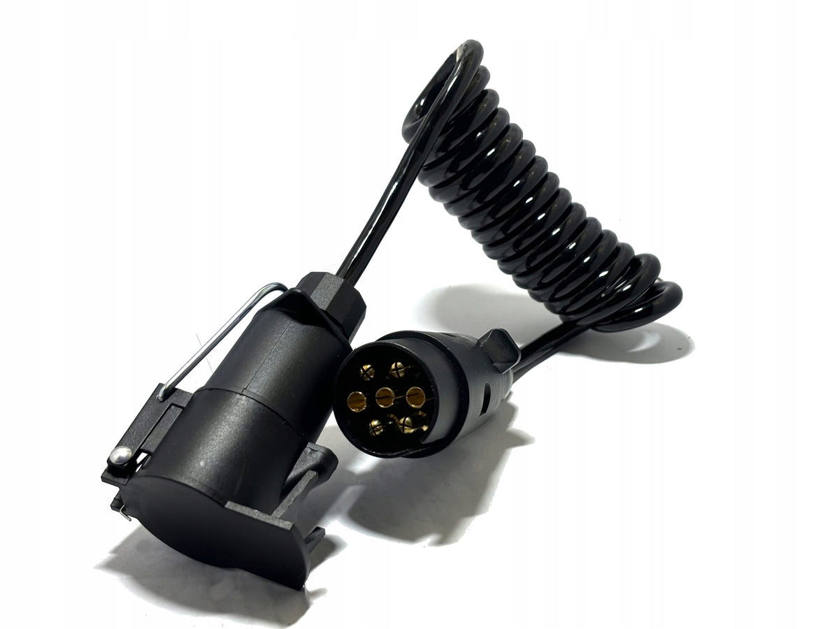 SPIRAL CABLE 7 pin 1,5m trailer extension cable trailer PLUG SOCKET . Manufacturer's catalog number KABEL DO PRZYCZEP Uct 1,5m
