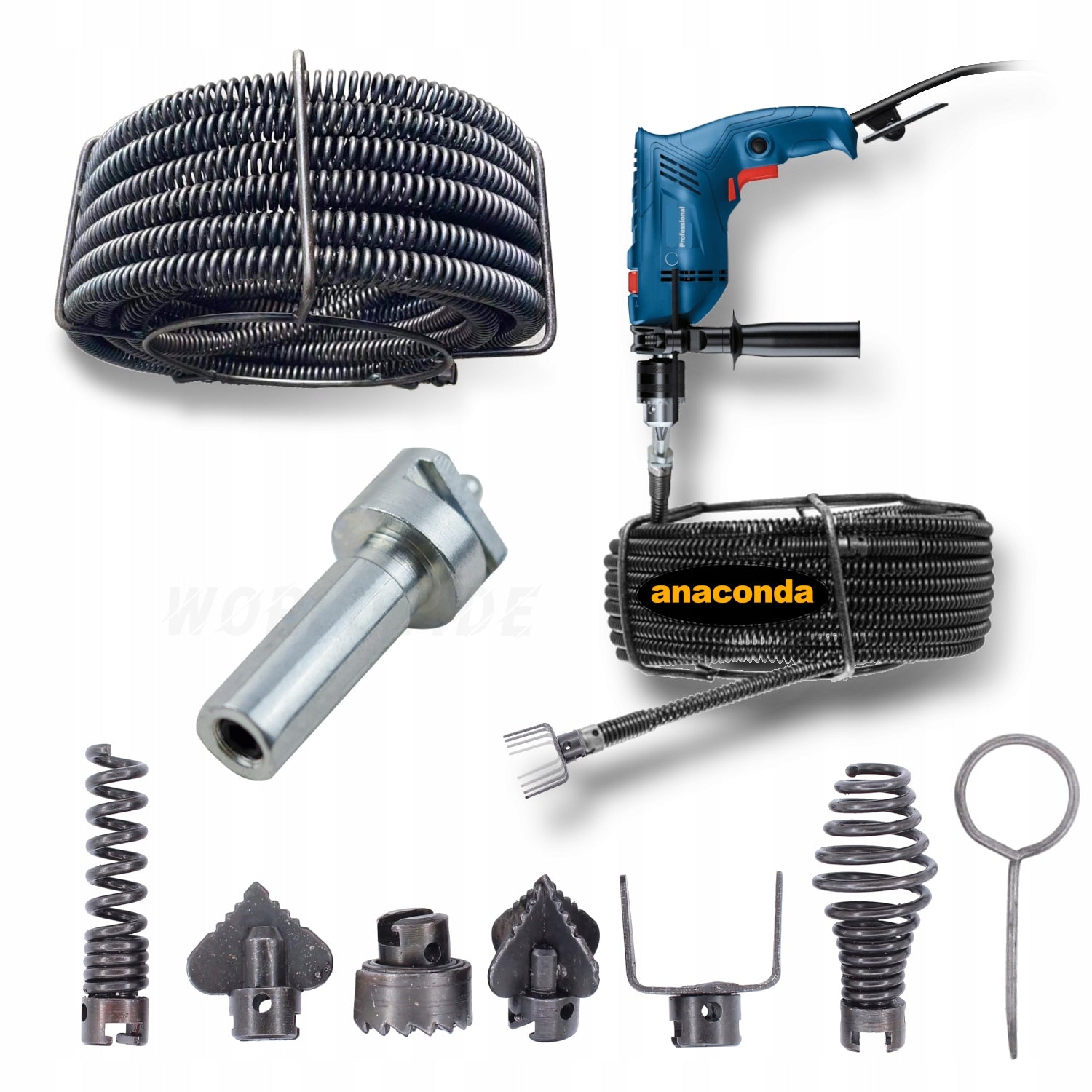 SPIRAL PUSHER ELECTRIC VIPER FOR PUSHING PIPES 70-220mm length 20m