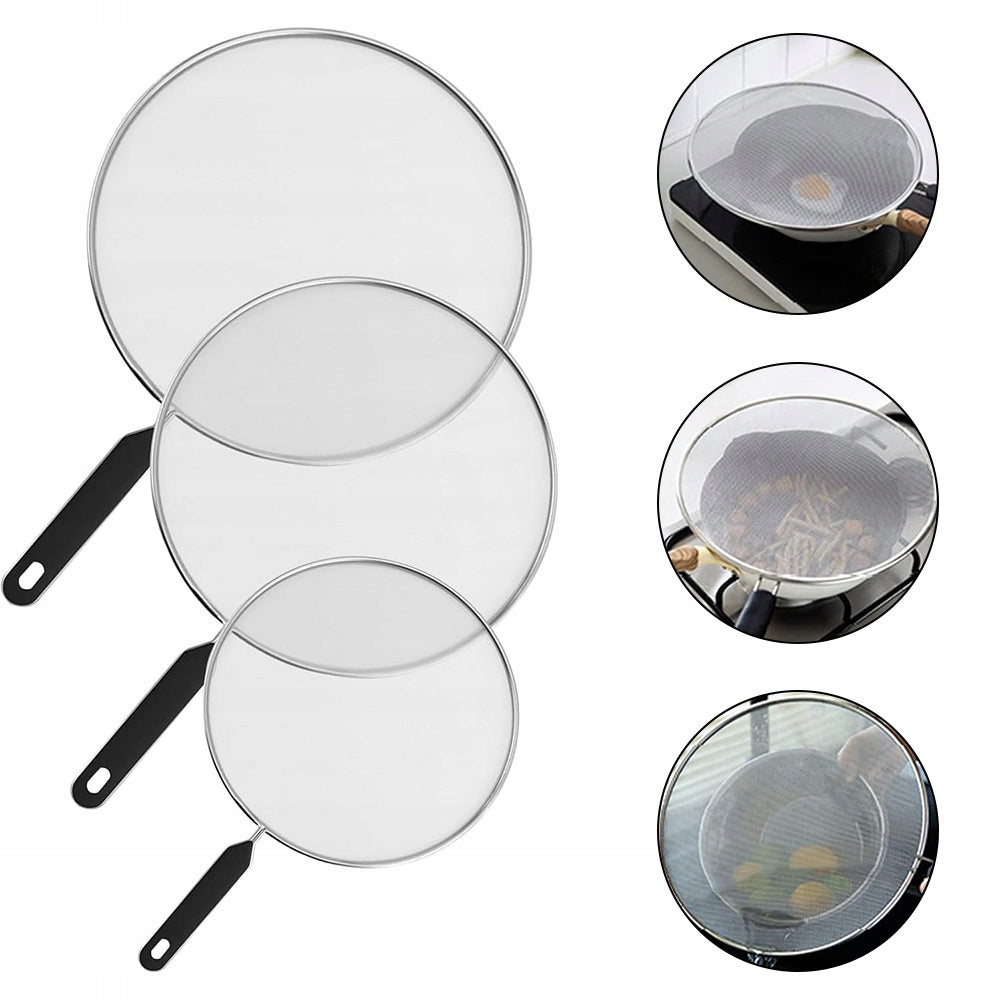 SPLASH GUARD PAN NET SET OF 3 STAINLESS STEEL