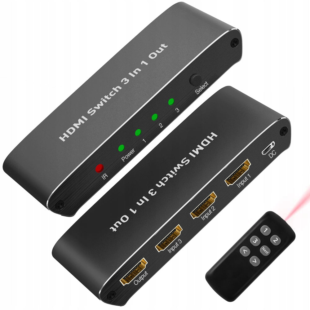 SPLITTER SWITCH 3x HDMI 4K HDMI2.0 4K@60HZ