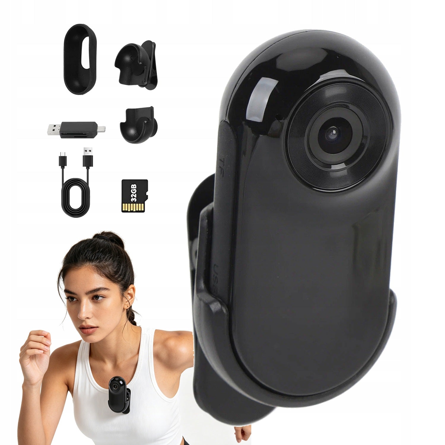 SPORTS CAMERA MINI 1080P FULL HD CARD 32GB SCREEN 1 INCH OTG BIKE SKI