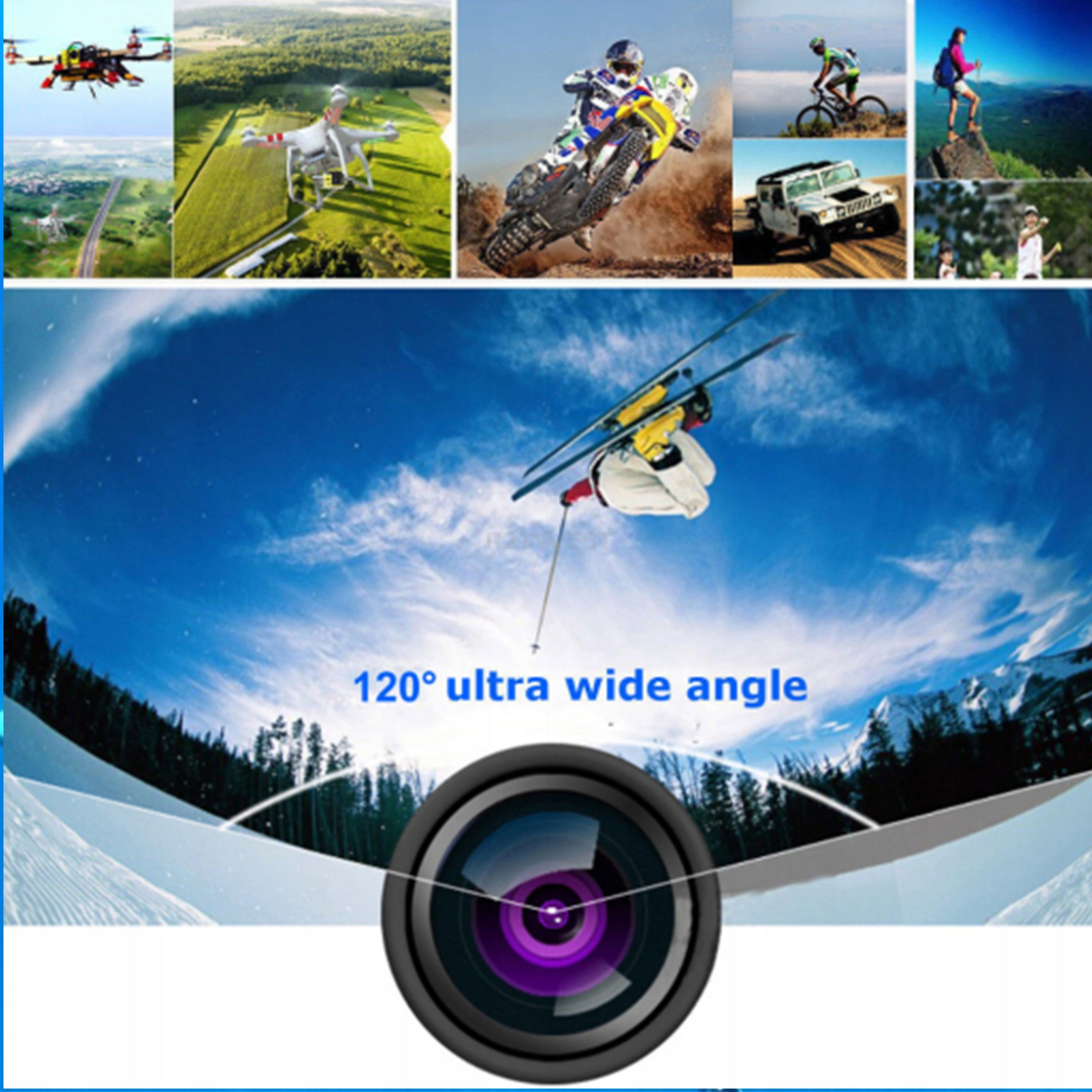 SPORTS CAMERA WATERPROOF FULL HD CAMERA 1080P HOUSING HANDLE SET Packaging status original