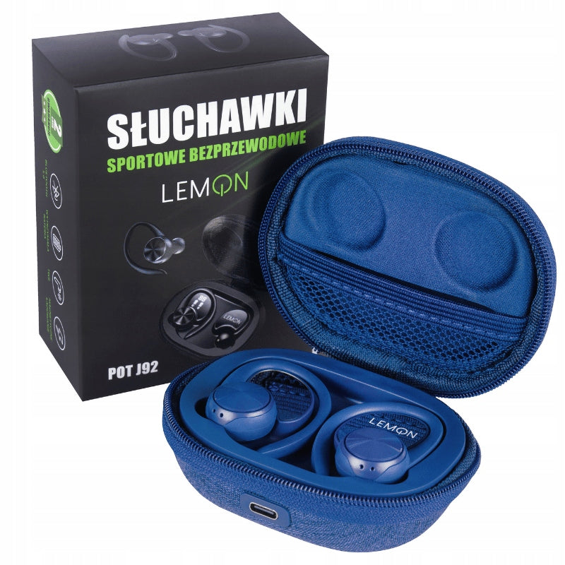 SPORTS WIRELESS BLUETOOTH EARBUDS POWERBANK TWS LEMON BLUE Manufacturer code POT J92